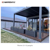 Warren 12x12 Aluminum Pergola with Adjustable Roof Louvered Canopy